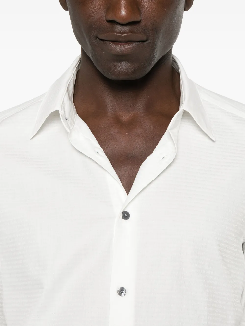 Emporio Armani Overhemd met jacquard logo Wit