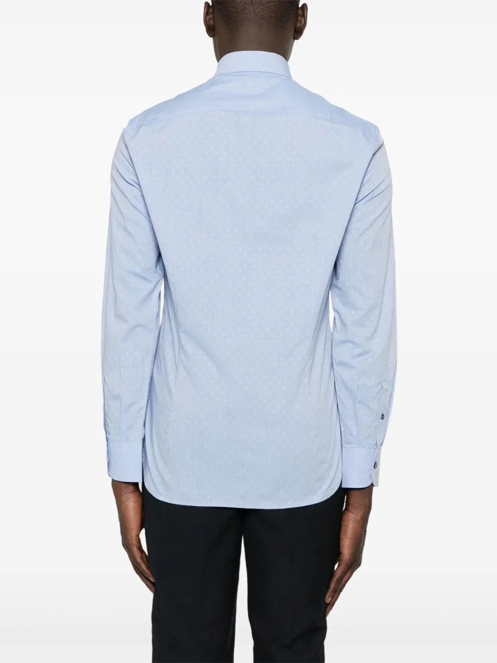 Emporio Armani Overhemd met jacquard logo Blauw
