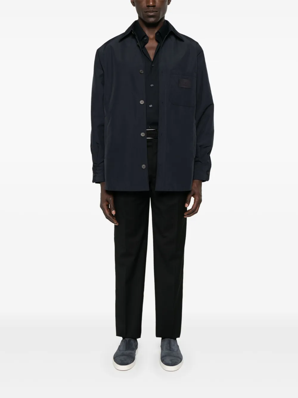Emporio Armani Overhemd met logopatch - Blauw