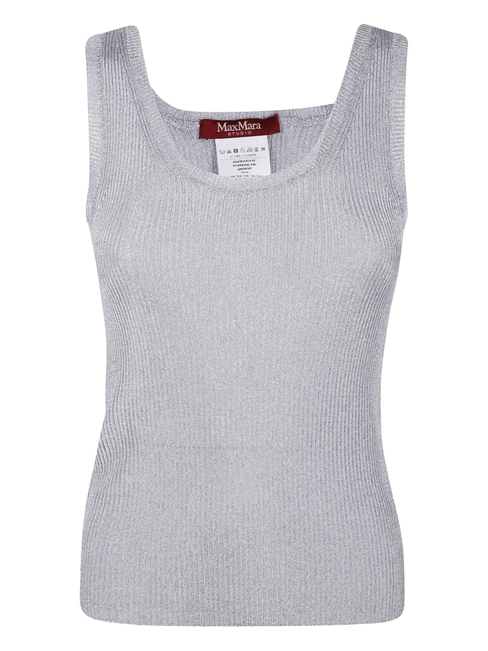 Max Mara ribbed-knit tank top | Silver | Image 1