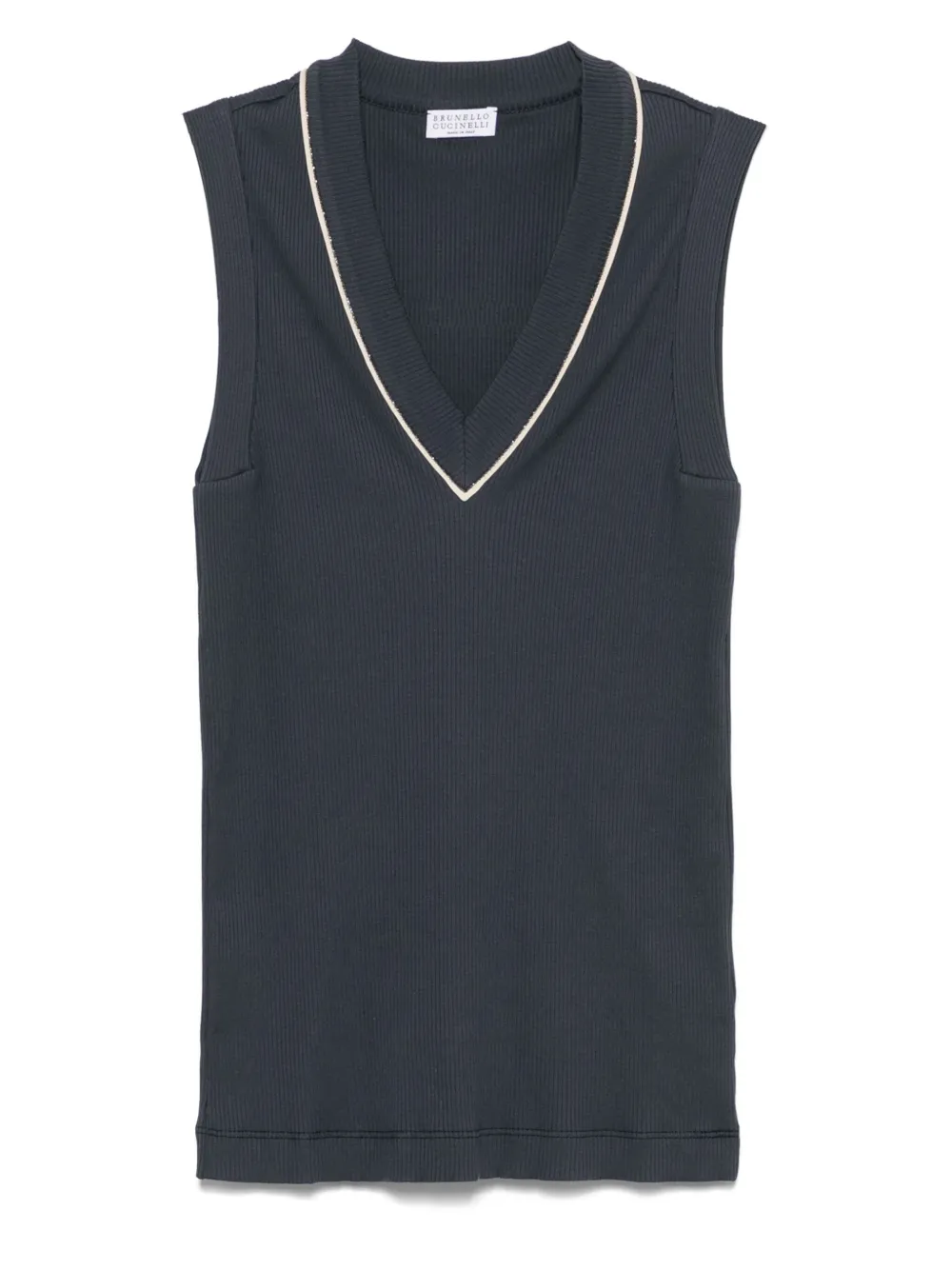 Brunello Cucinelli fine-ribbed tank top | Blue | Image 1