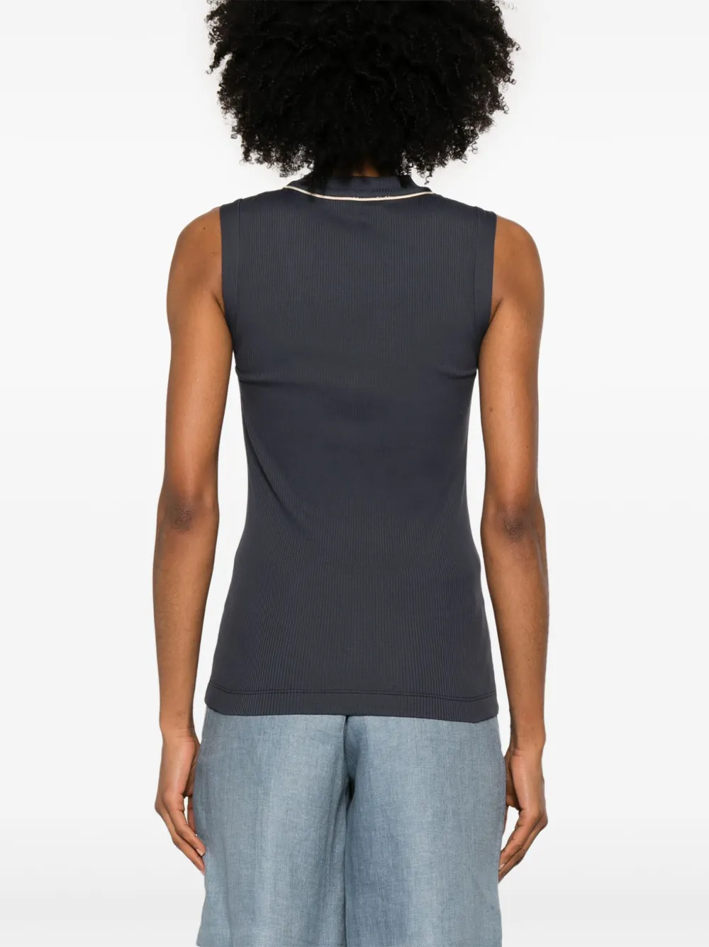 Brunello Cucinelli Geribbelde tanktop Blauw