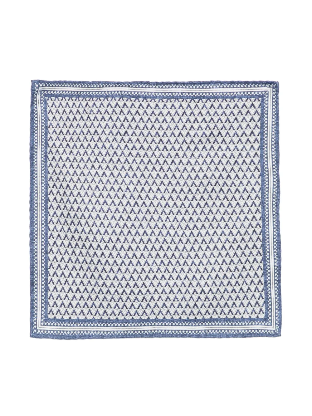 Brunello Cucinelli Geometric Pattern Silk Square Pocket In Blue