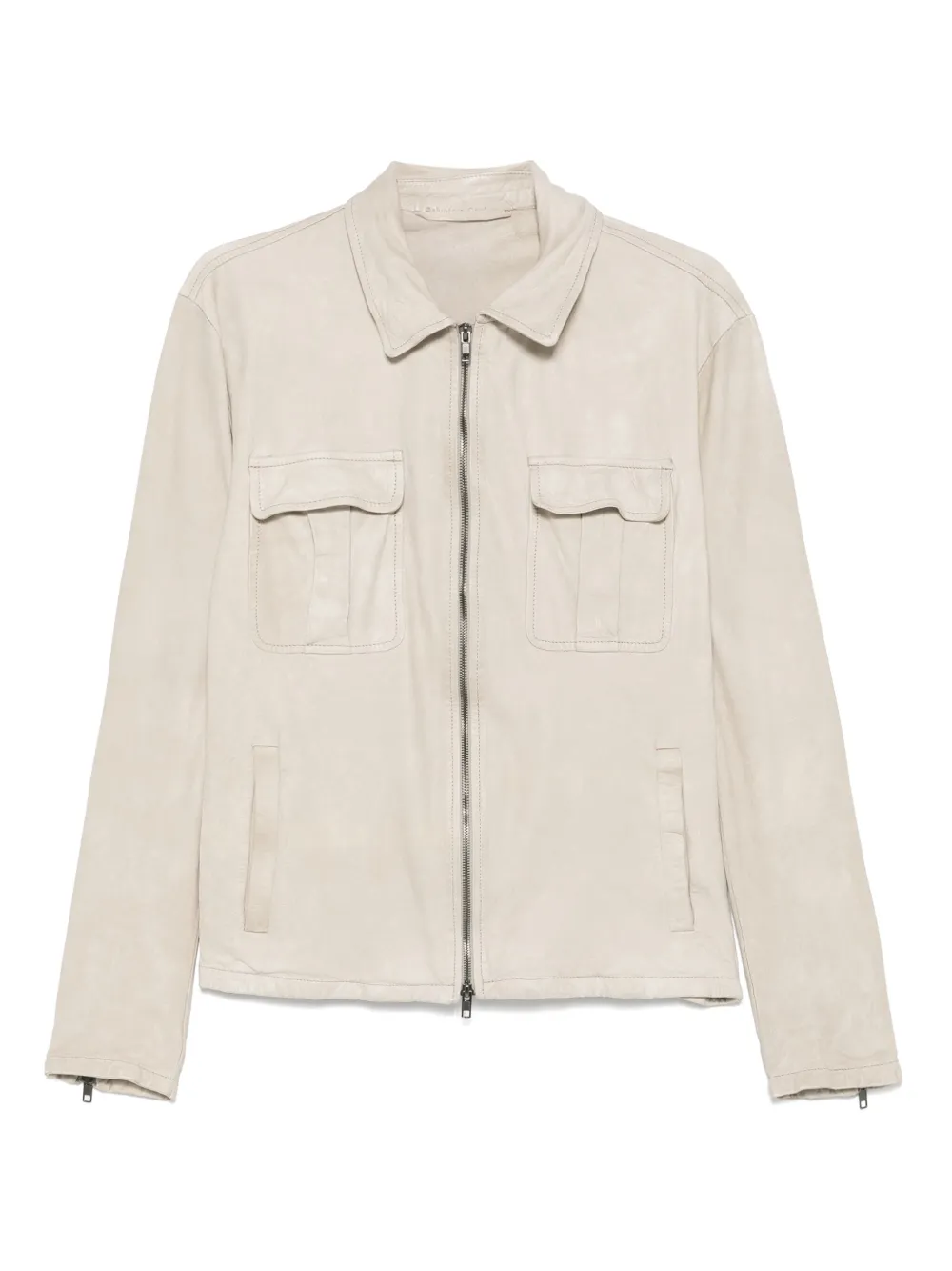 Salvatore Santoro Leren jack Beige