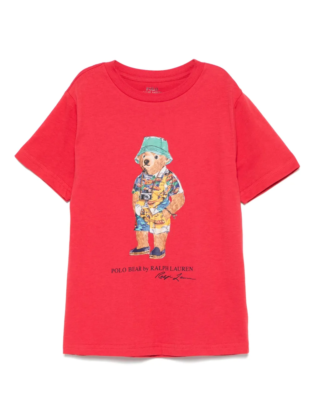 POLO RALPH LAUREN KIDS T-shirt met teddybeerprint Rood