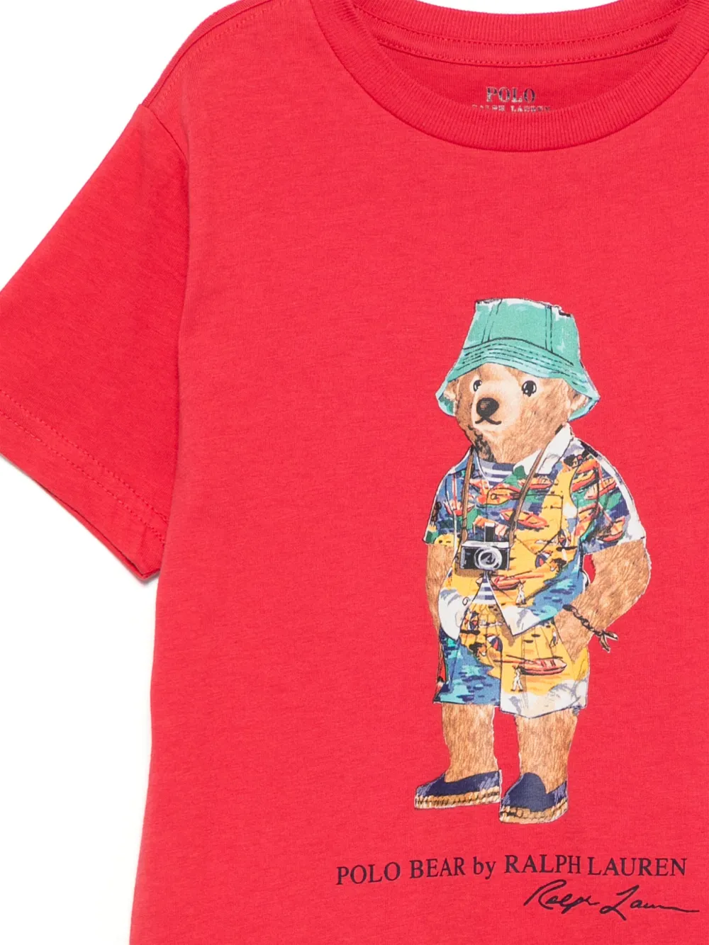 POLO RALPH LAUREN KIDS T-shirt met teddybeerprint Rood