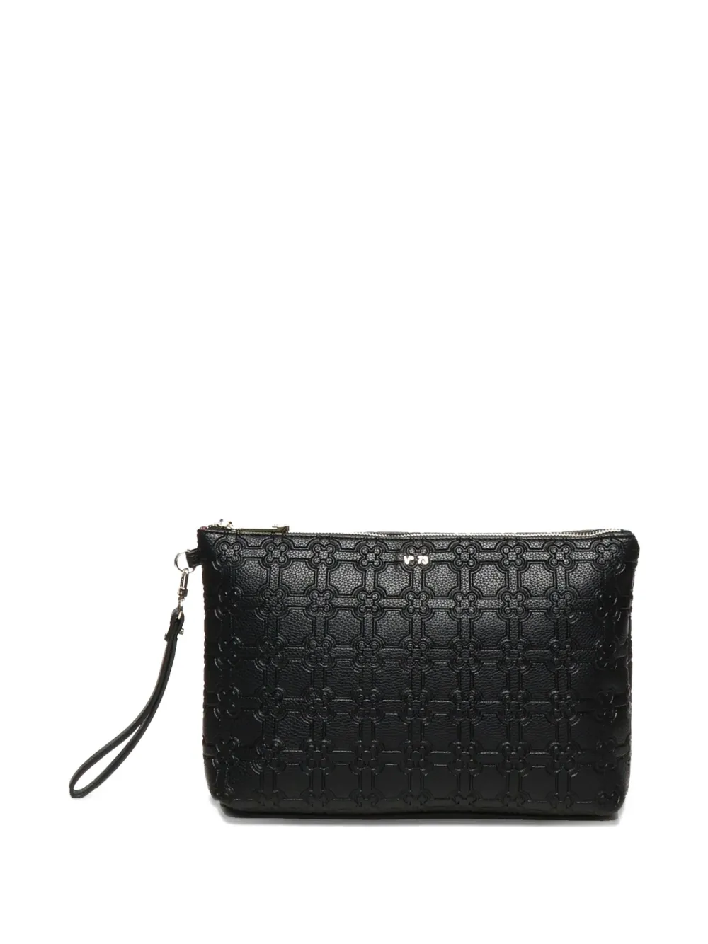 V°73 embossed-pattern clutch - Zwart