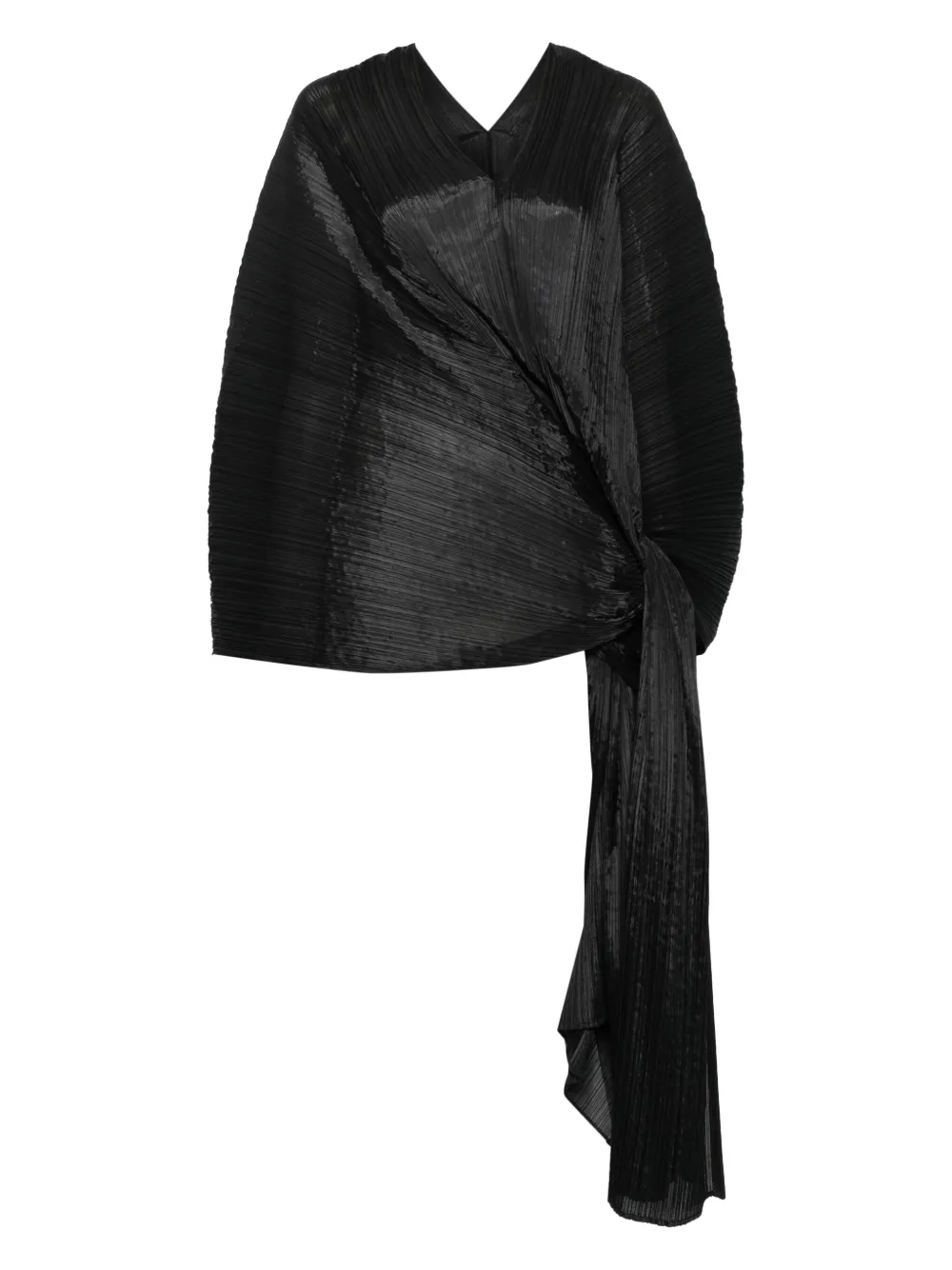 Pleats Please Issey Miyake pleated cape Zwart