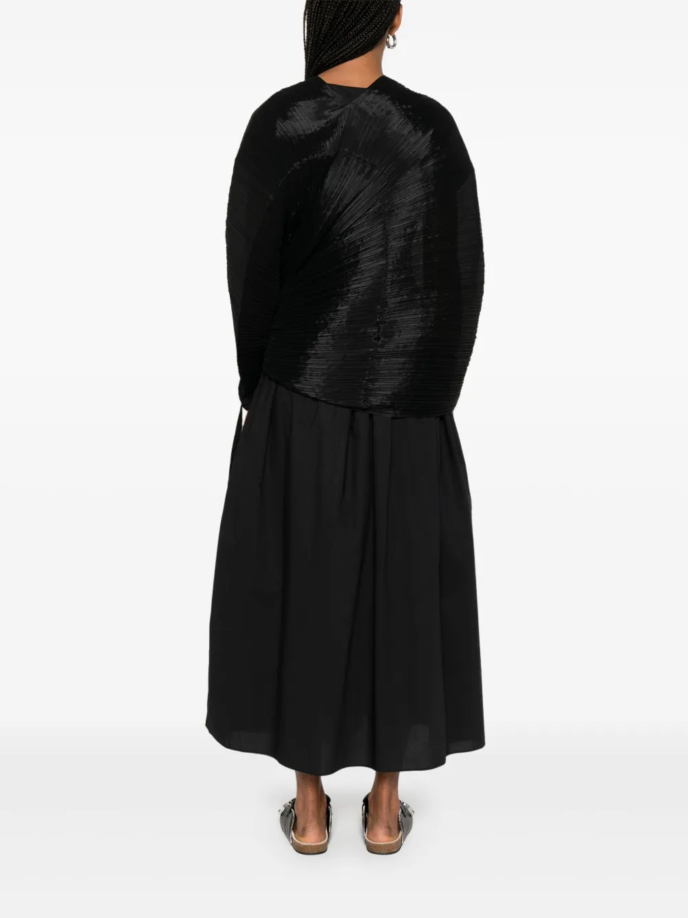 Pleats Please Issey Miyake pleated cape Zwart