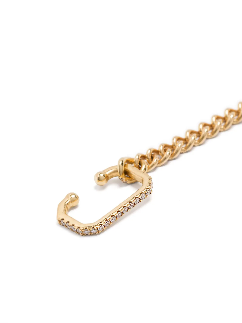 Shay 18K Yellow Gold Halo Link Cuff Earring, view 3