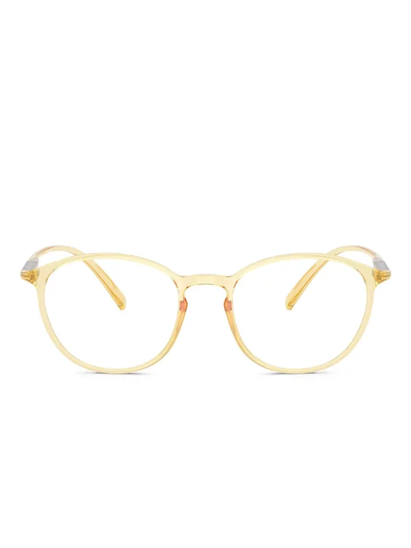 Giorgio Armani Round-frames Glasses in Yellow
