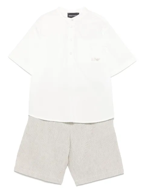 Emporio Armani Kids طقم بشورت ومطرز بشعار الماركة