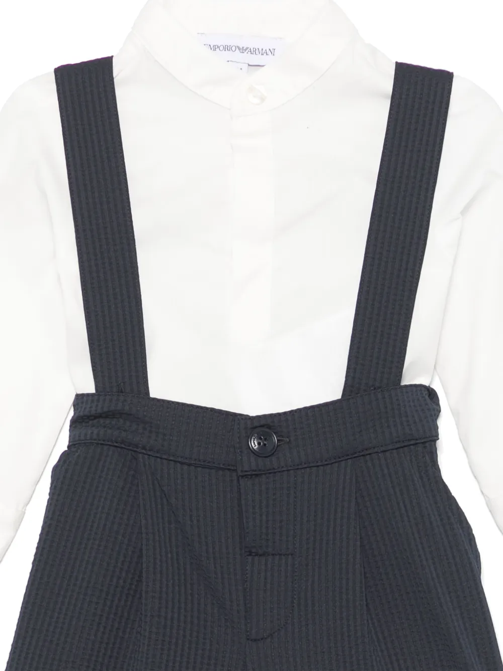 Emporio Armani Textured-finish Shorts Set In White