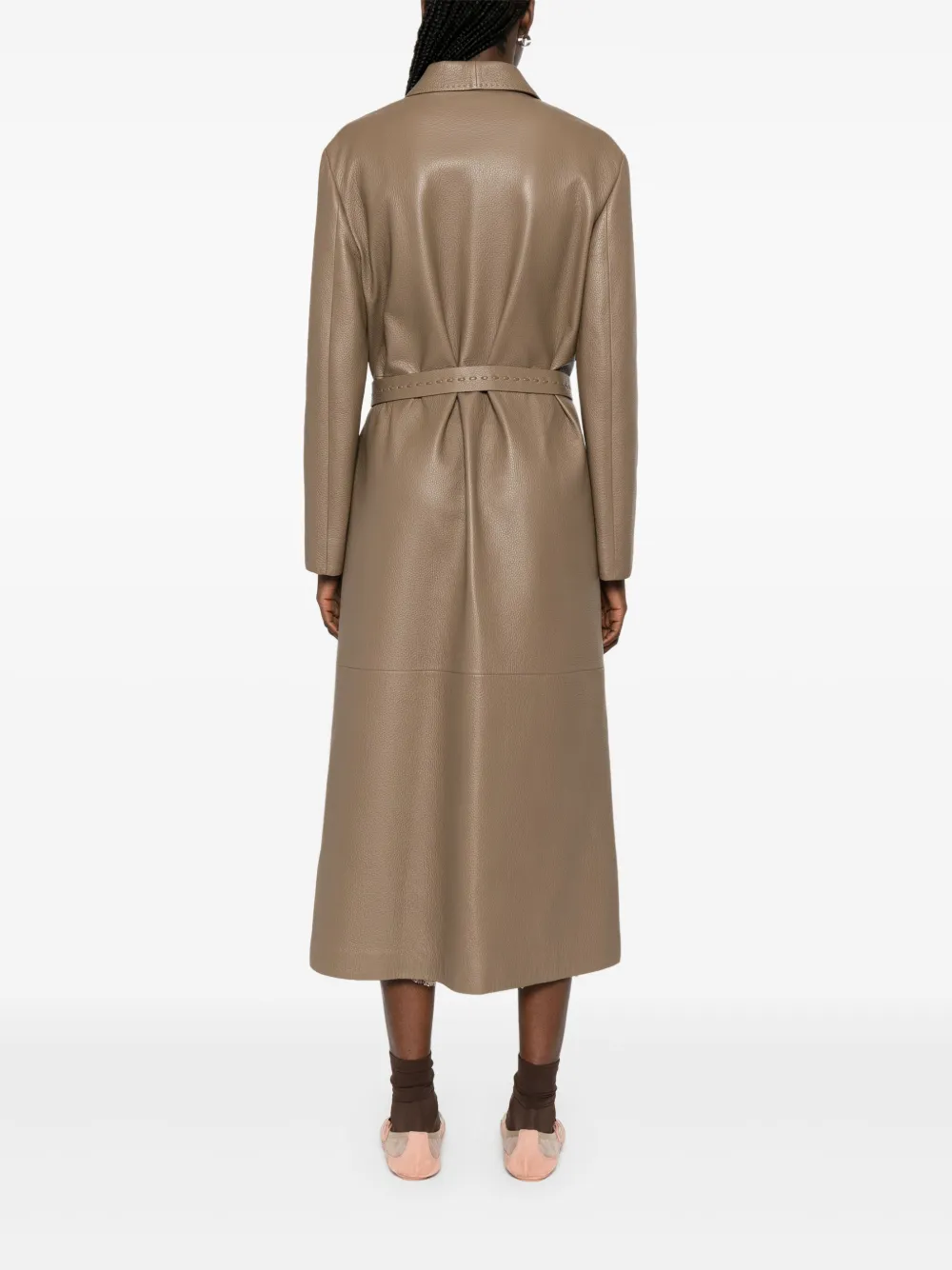 FENDI Leren jas Bruin