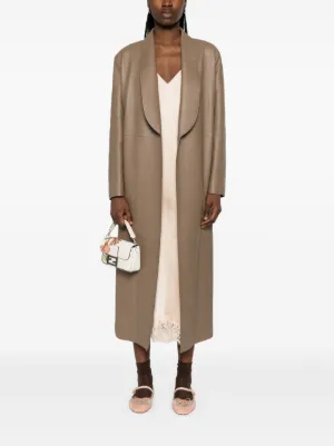 コート Fendi Cappotto Lungo A Vestaglia. Collo Sciallato E Maniche Coat Wool Gray | Fendi