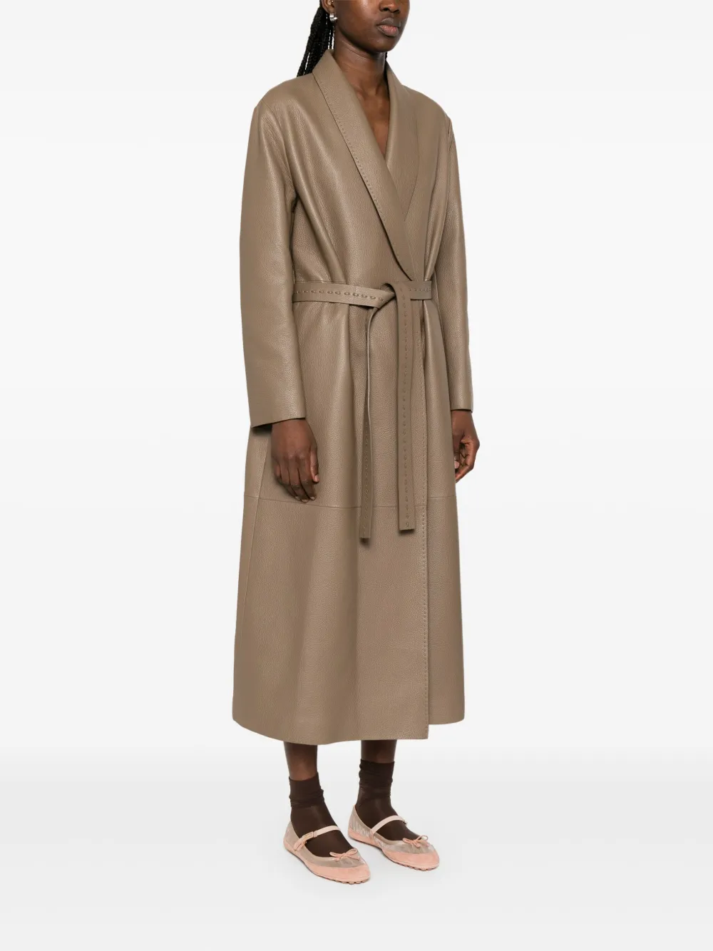 FENDI Leren jas Bruin