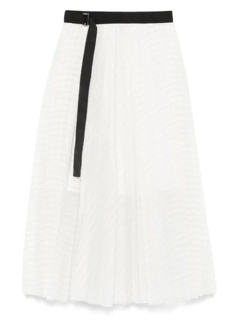 sacai falda midi con pliegues