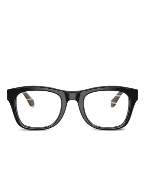 Giorgio Armani striped rectangle glasses