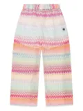 Missoni Kids zigzag-woven trousers - Pink
