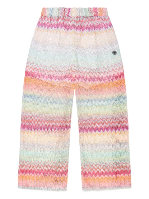 Missoni Kids zigzag-woven trousers