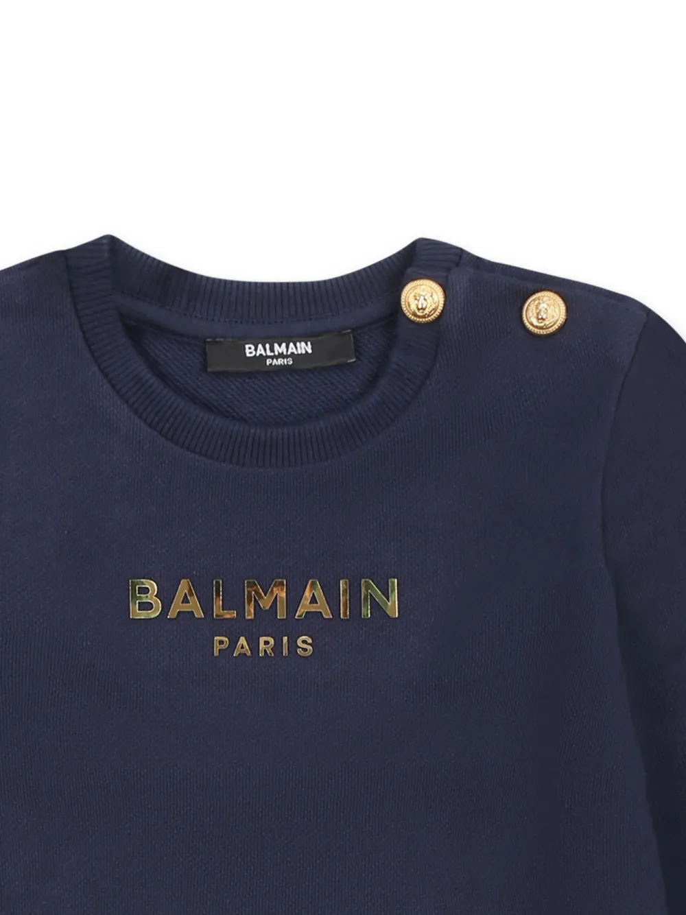 Balmain Kids Sweater met logoplakkaat Blauw