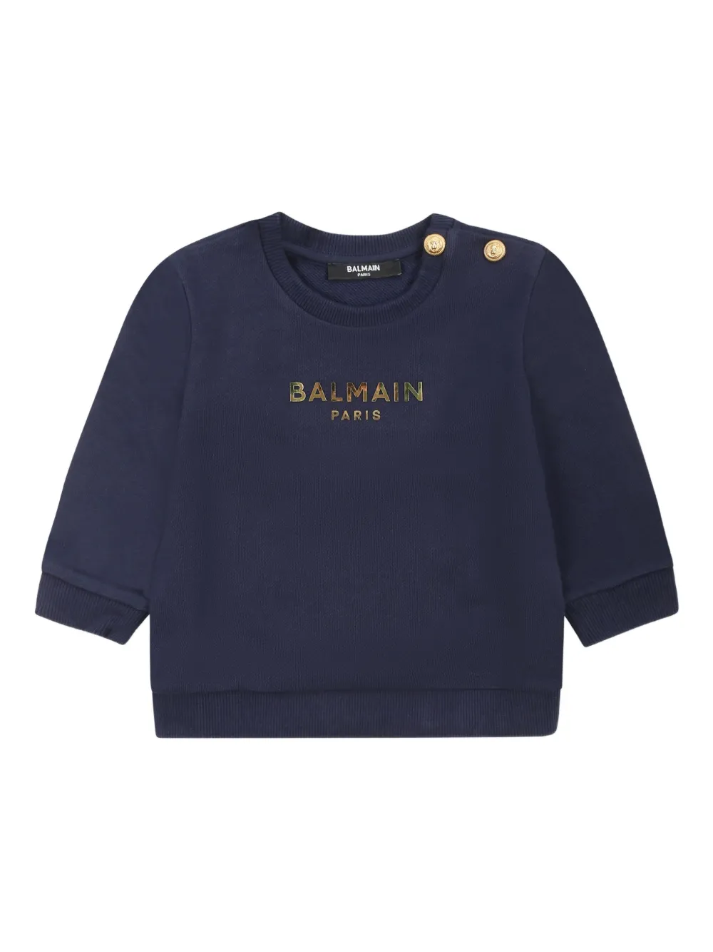 Balmain Kids Sweater met logoplakkaat Blauw