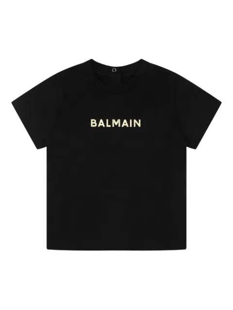 Balmain Kids تيشيرت بشعار الماركة بلمعان معدني