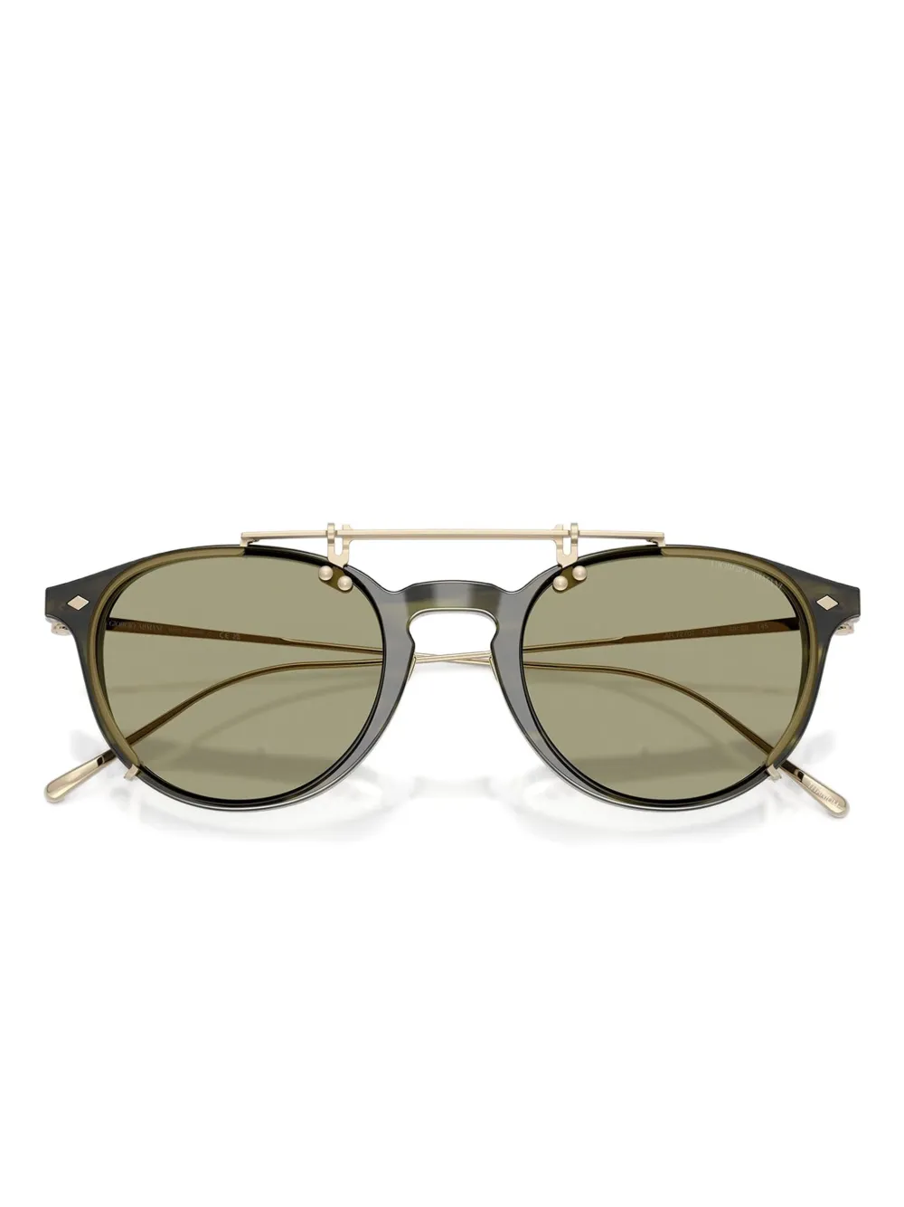 Giorgio Armani Gestreept rond montuur Groen