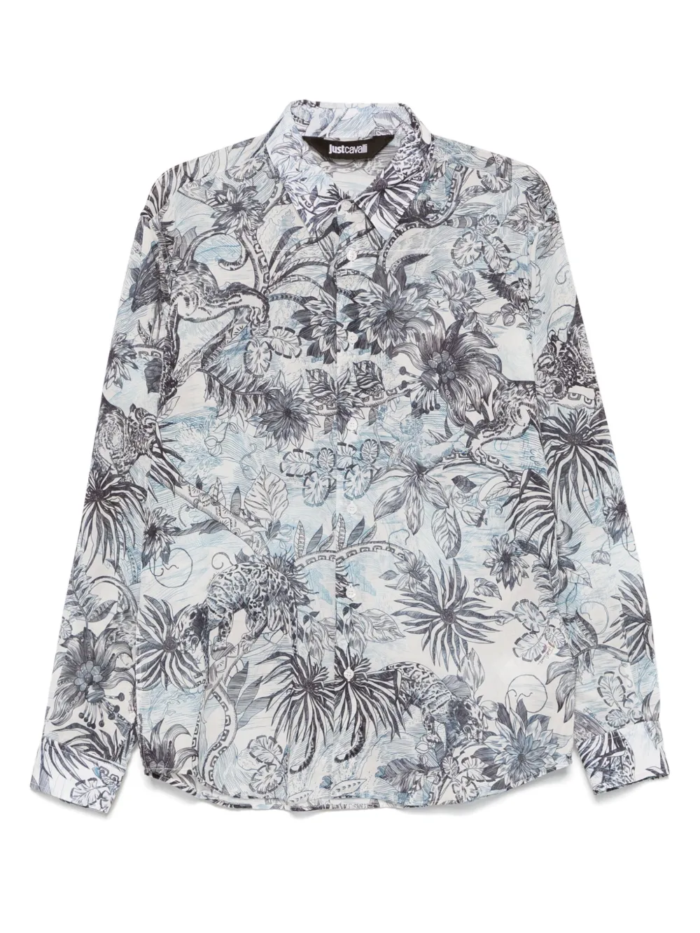 Just Cavalli Overhemd met jungle-print Wit