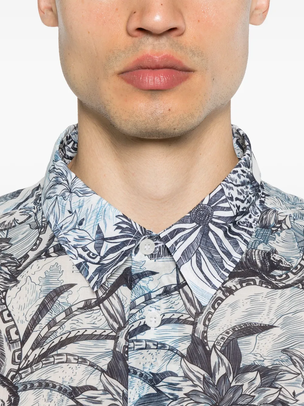 Just Cavalli Overhemd met jungle-print Wit
