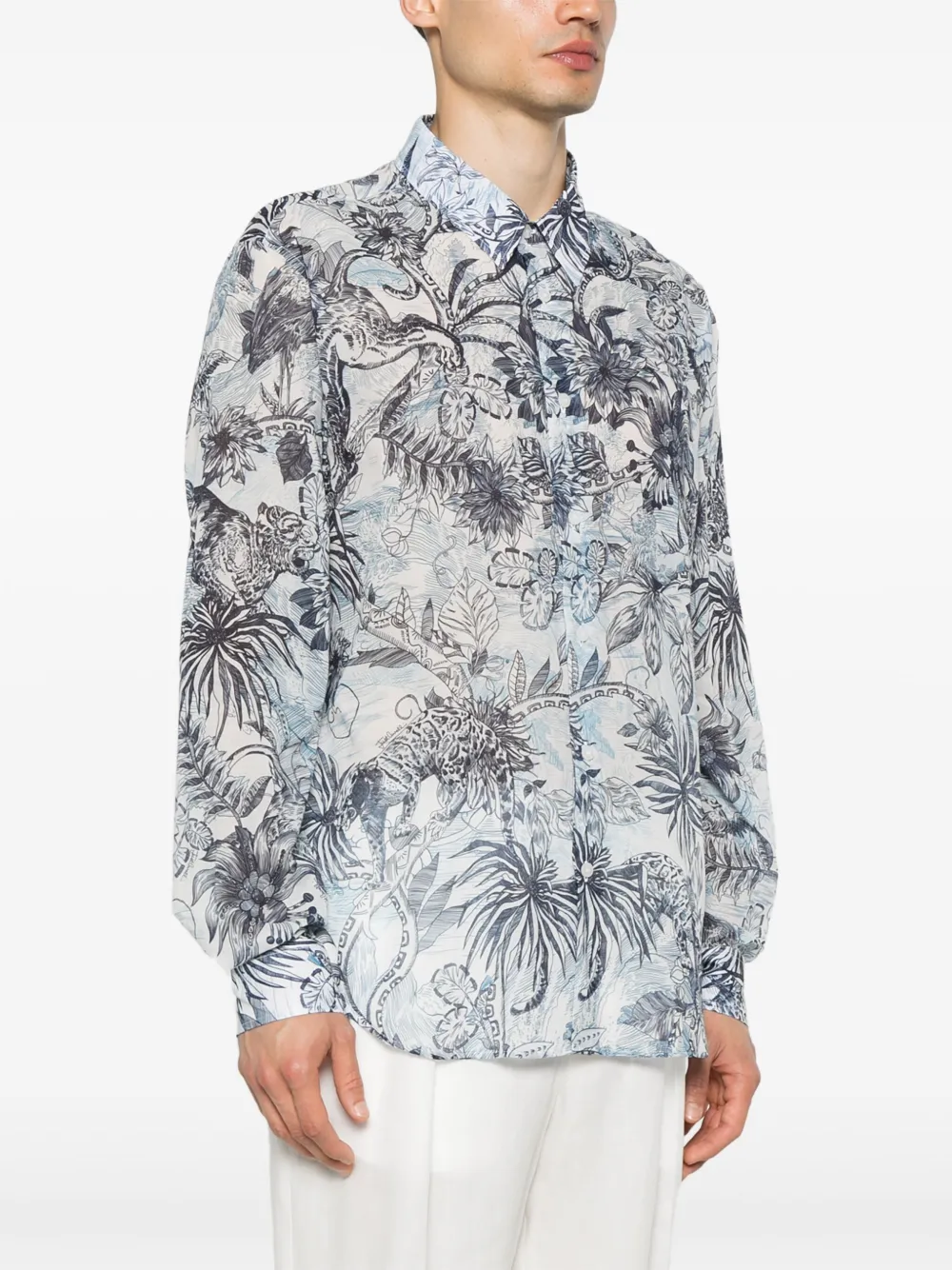Just Cavalli Overhemd met jungle-print Wit