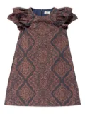 ETRO KIDS damask-jacquard dress - Blue