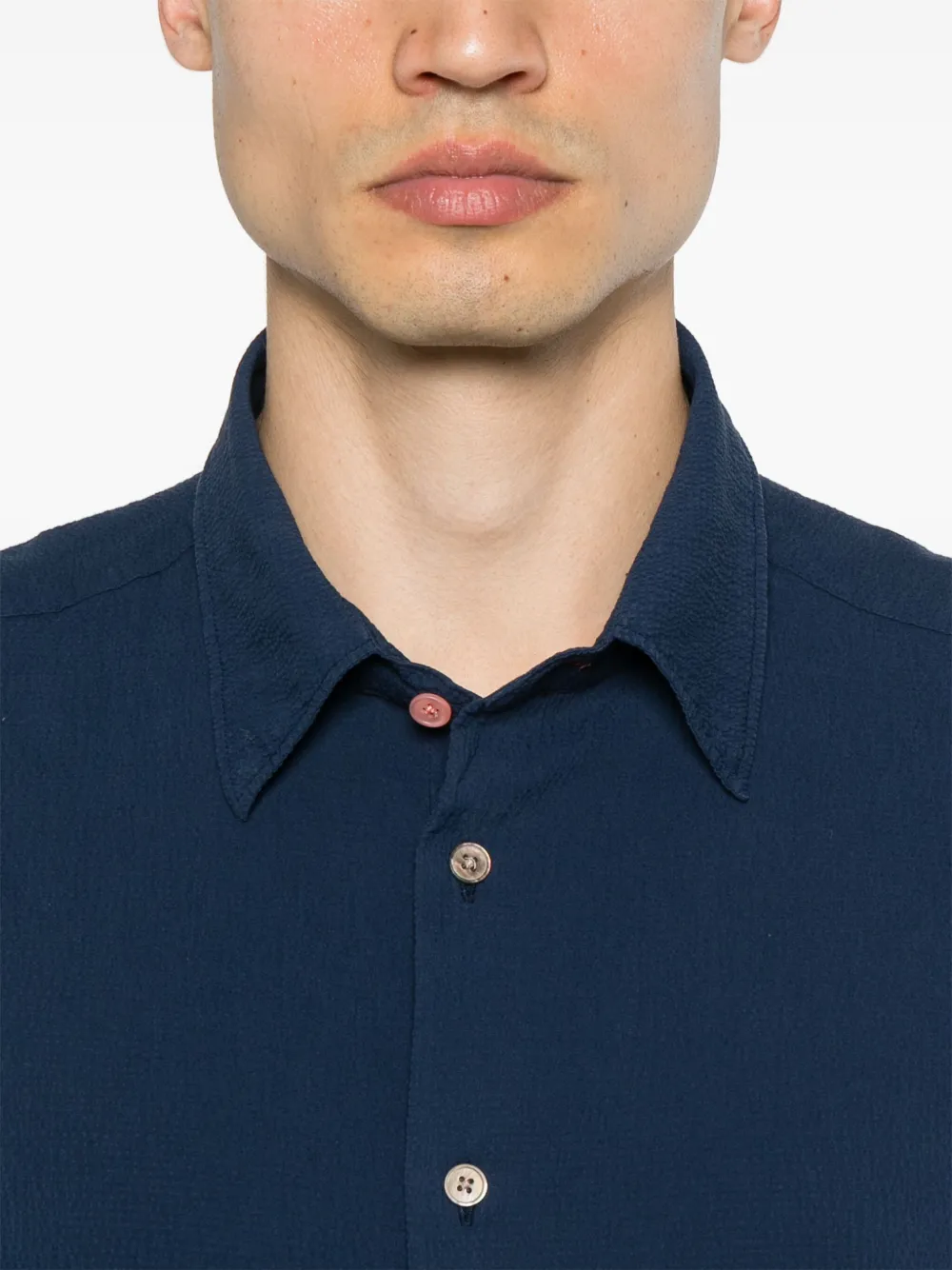 PS Paul Smith Seersucker overhemd Blauw