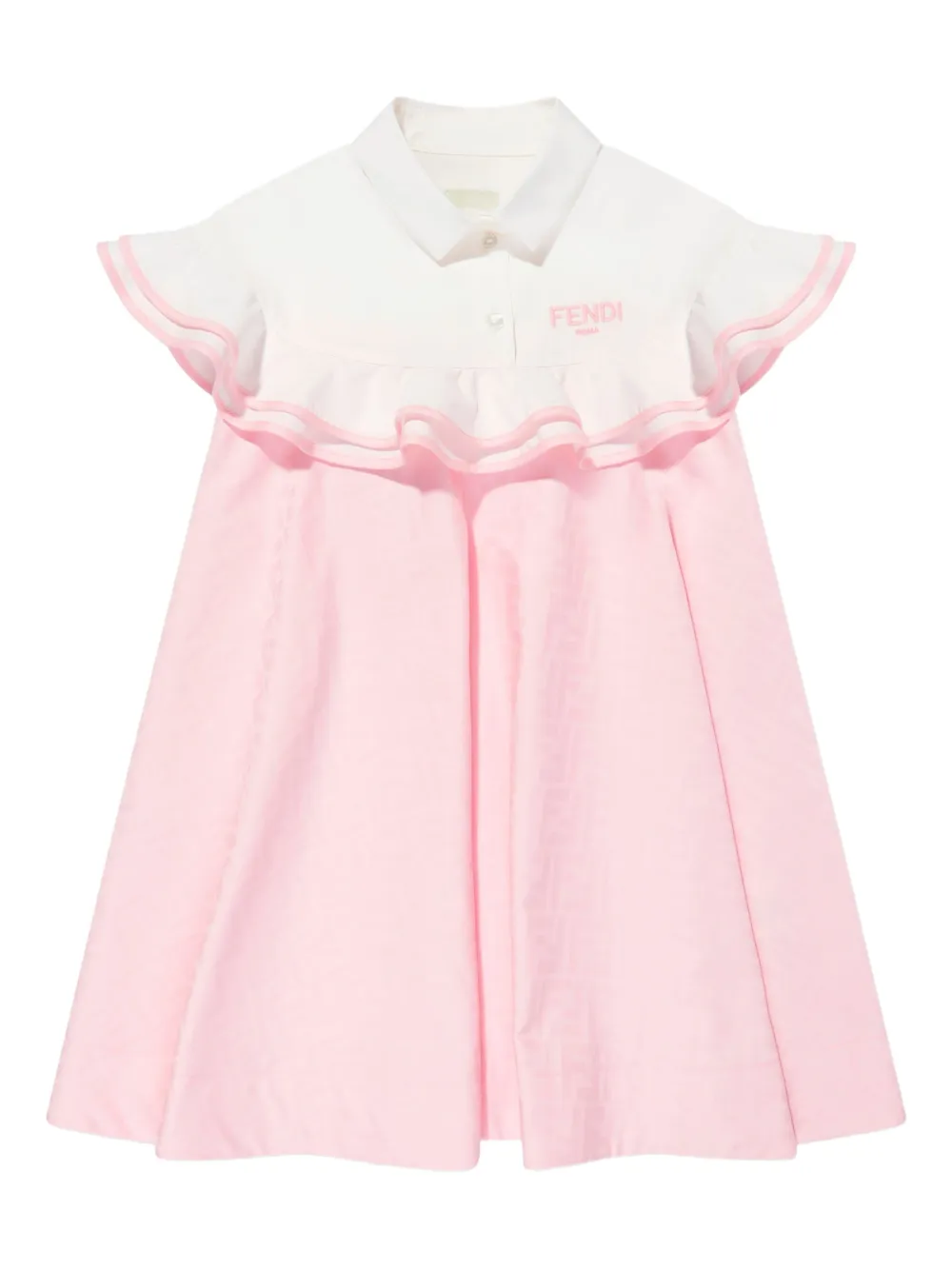 Fendi Kids Jurk met geborduurd logo Roze