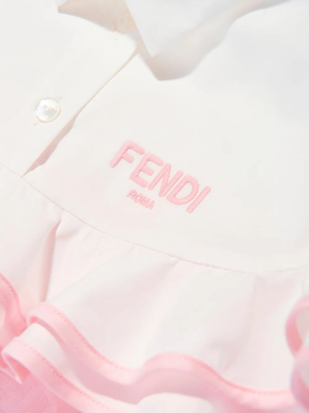Fendi Kids Jurk met geborduurd logo Roze