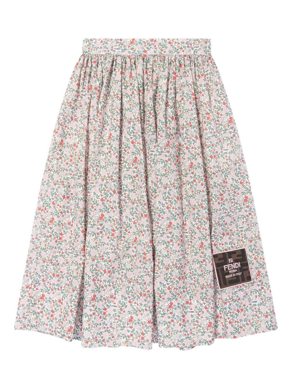 Fendi Kids Rok met bloe print Beige