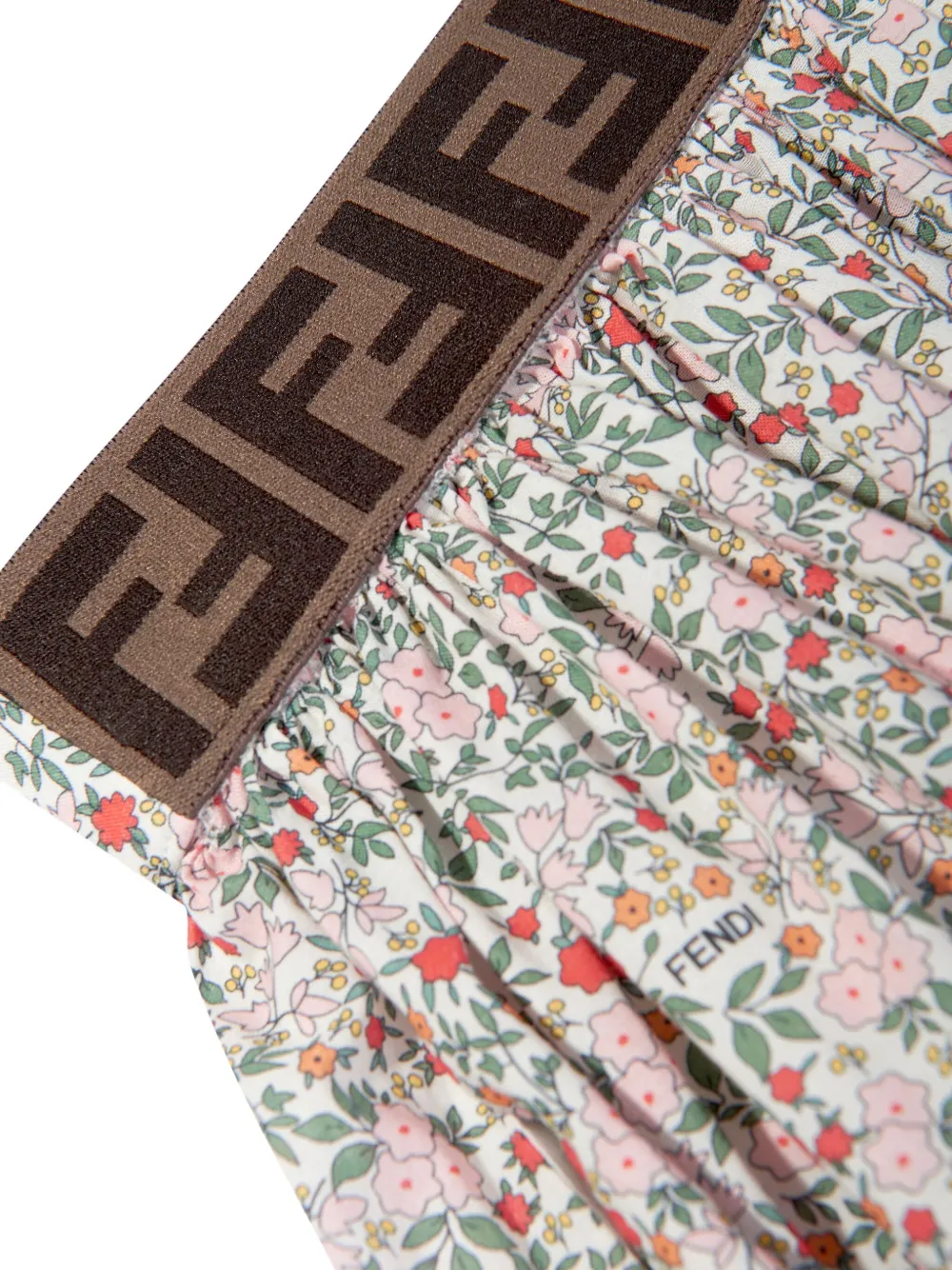 Fendi Kids Rok met bloemenprint Beige