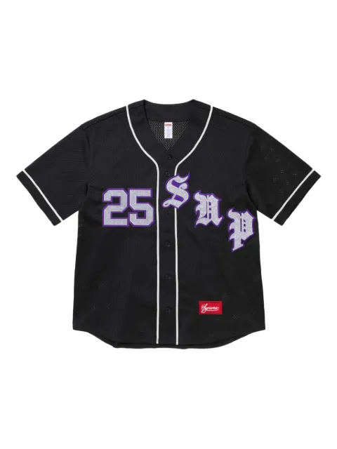 Supreme Old English "SS 25 - Black" baseball jersey
