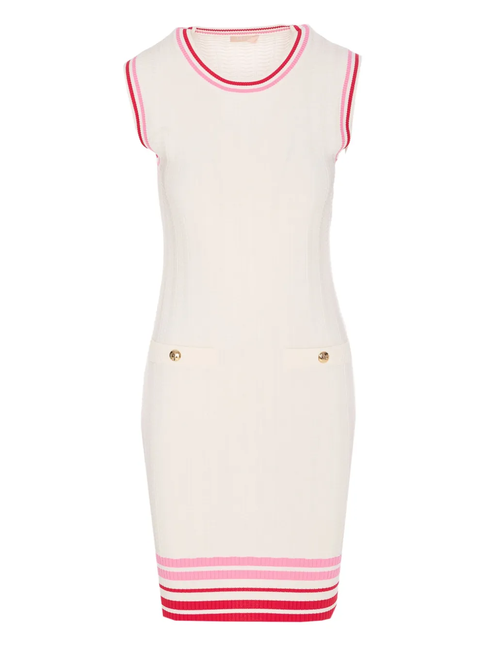 LIU JO Ribgebreide maxi-jurk Wit