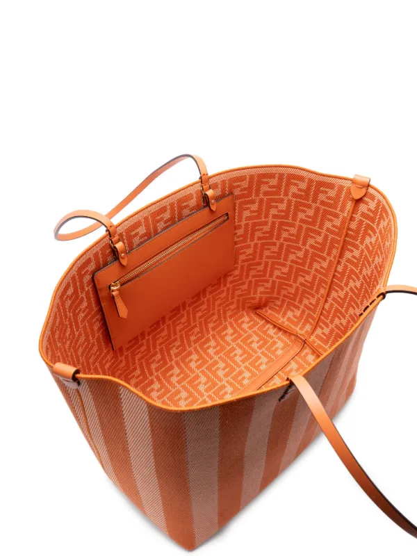 FENDI Large Roll Striped Tote Bag | Orange | FARFETCH