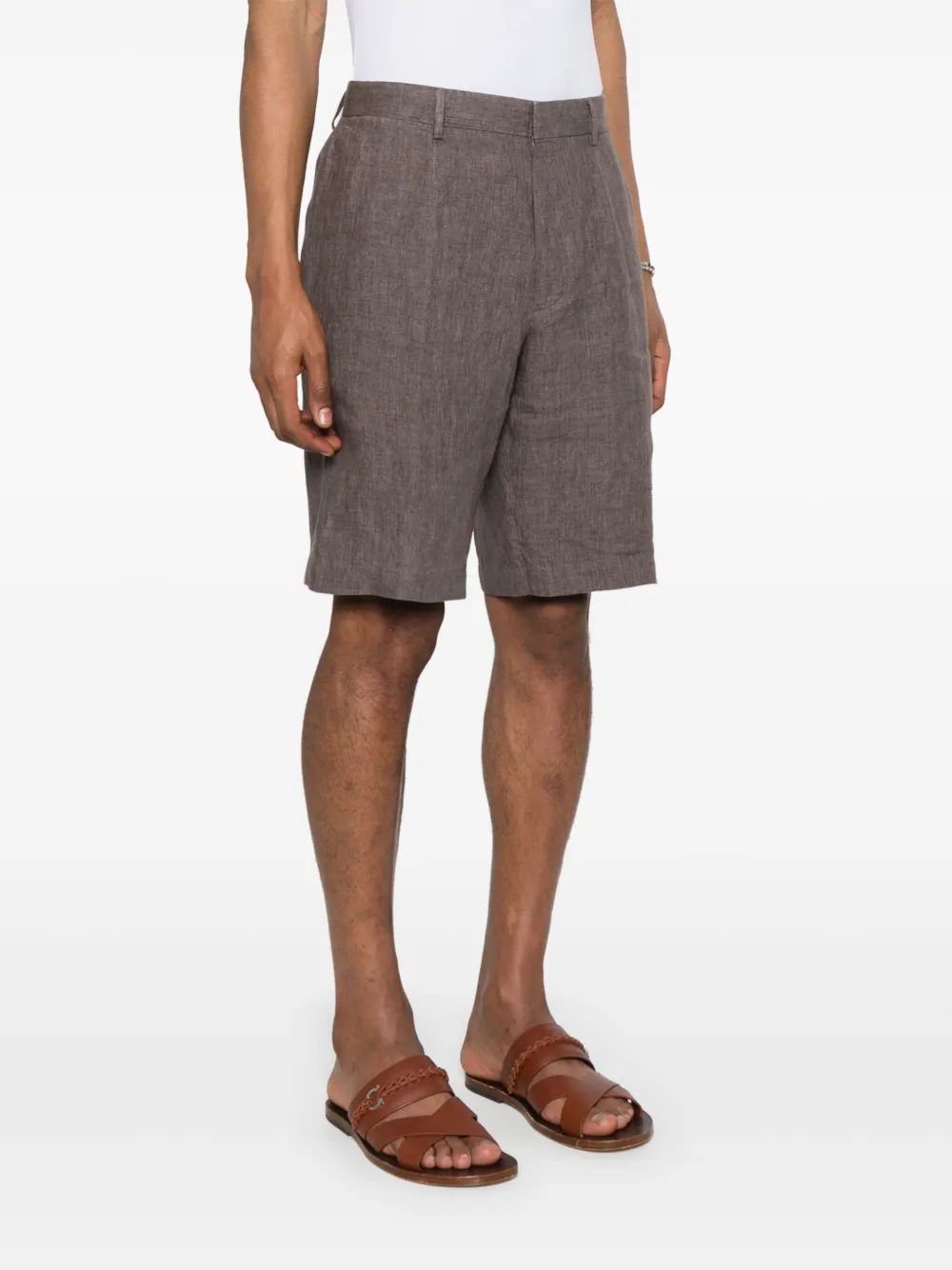 Zegna Linnen shorts Bruin