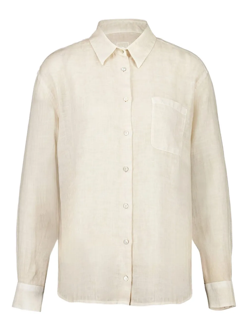 120% Lino Button-down Pocket Shirt In White