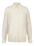 120% Lino button-down pocket shirt - White