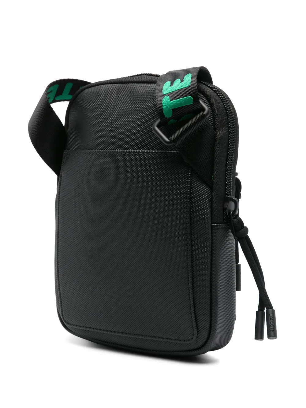 Lacoste Small Slimline Messenger Bag In Black