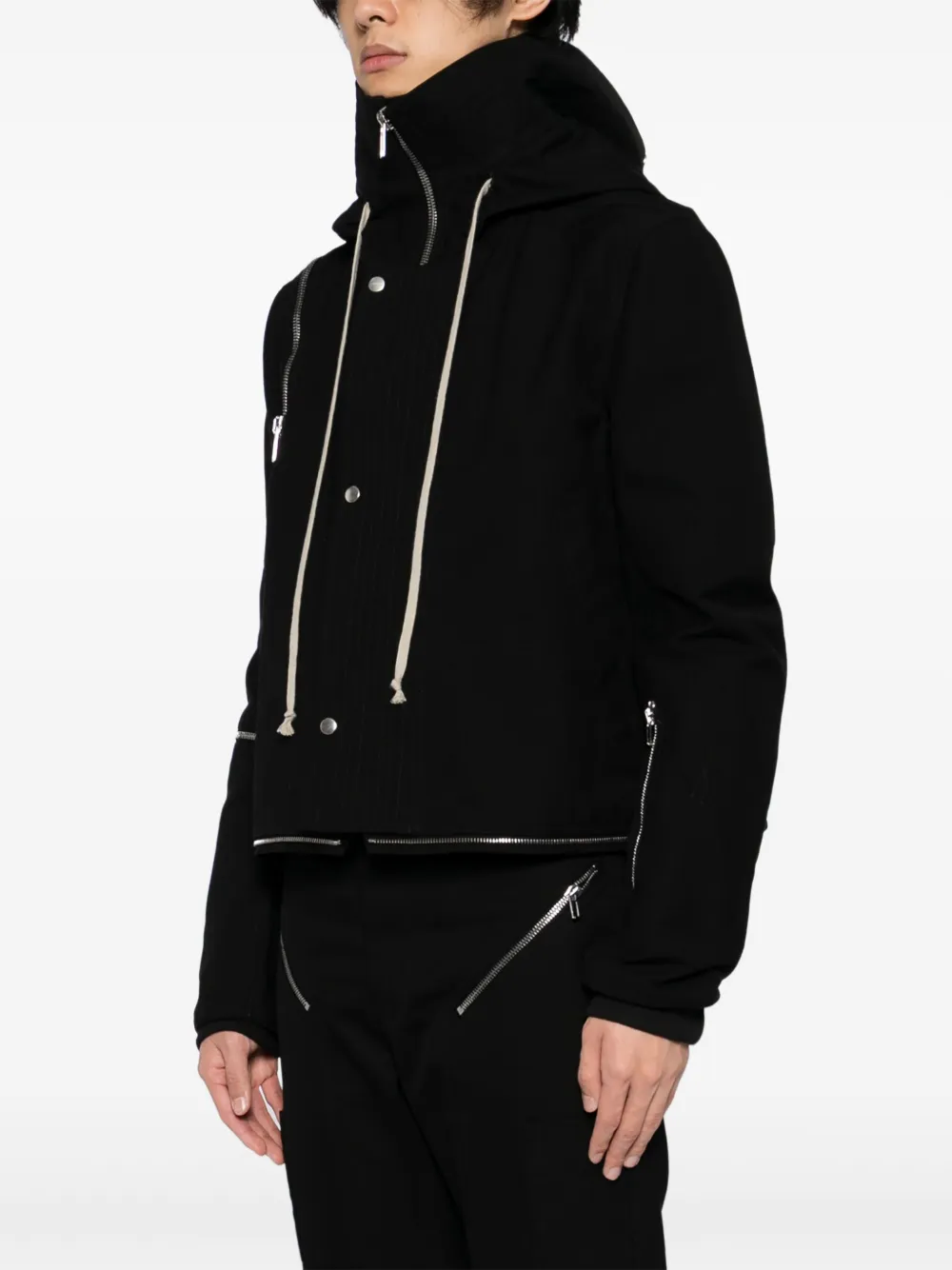  Rick Owens Cropped Headon Jacket - Black 
