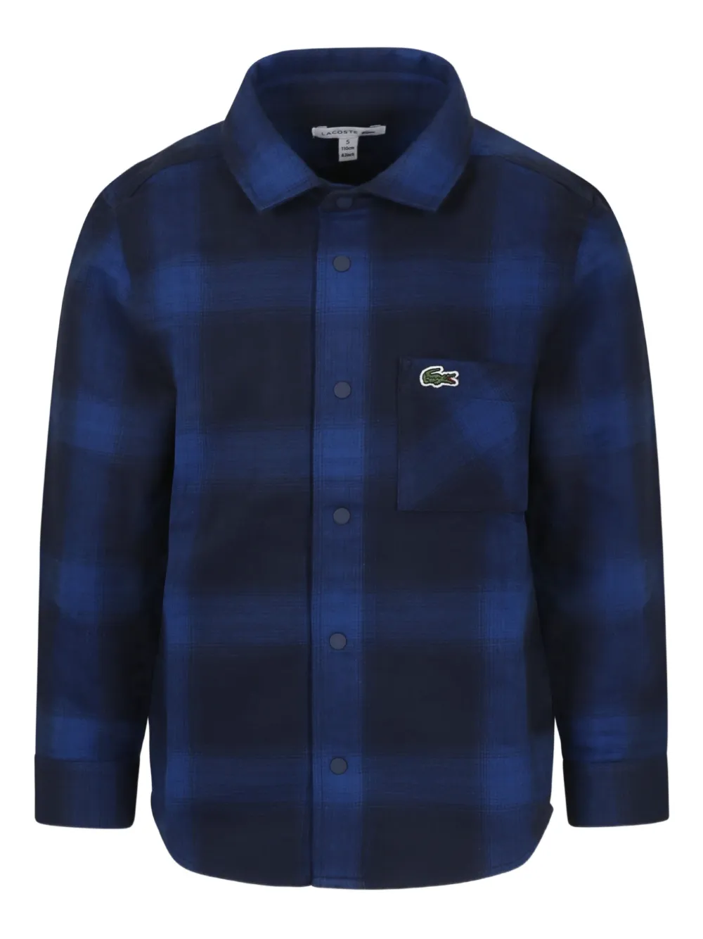 Lacoste Kids Geruit shirt Blauw