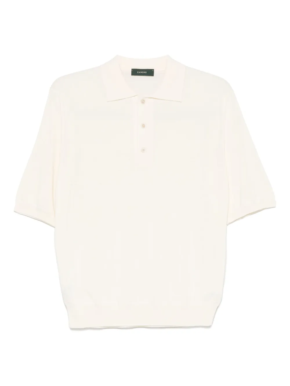 Zanone Fijngebreid poloshirt Beige