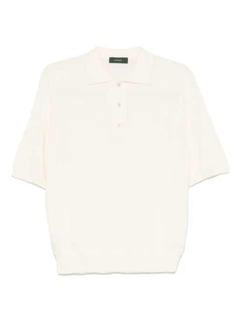 Zanone playera tipo polo de tejido fino