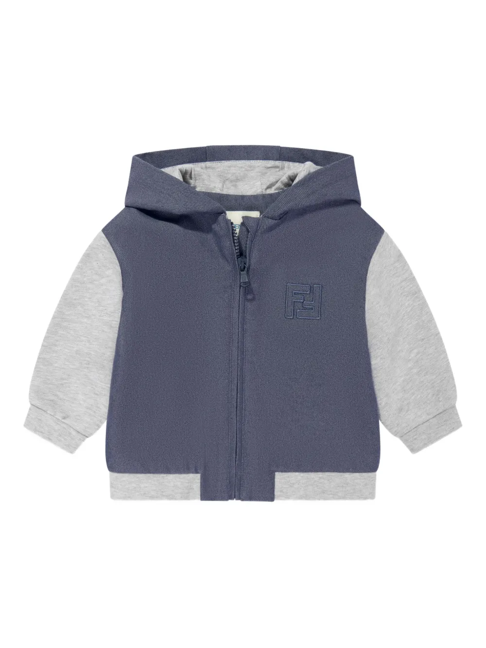 Fendi Kids cotton-blend hoodie Blauw