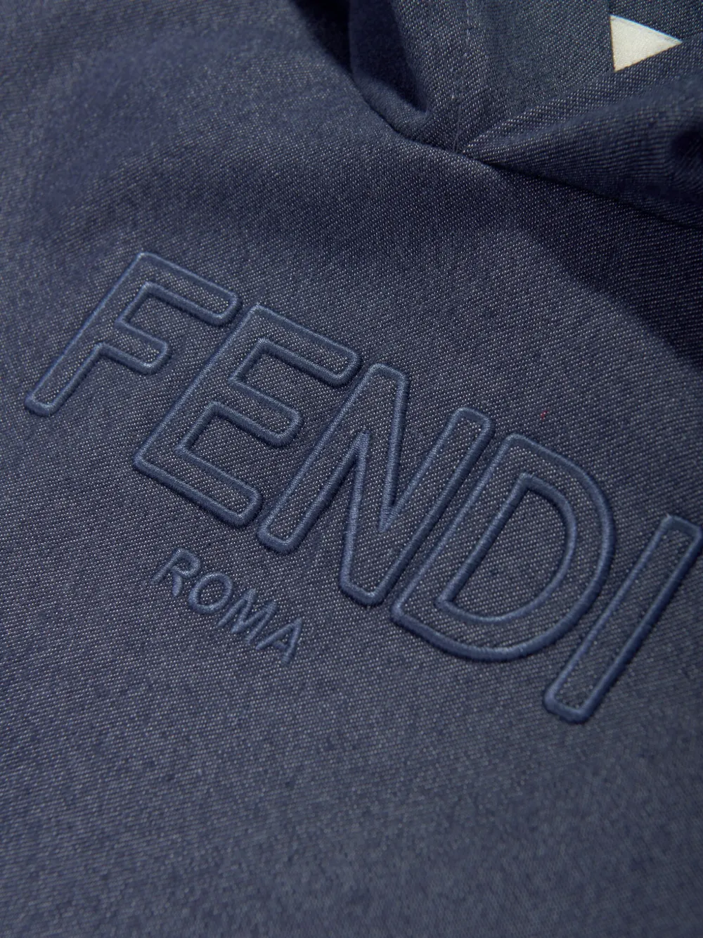 Fendi Kids cotton-blend hoodie Blauw